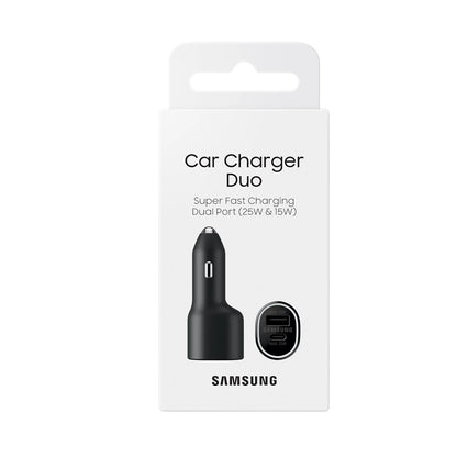 Cargador Doble Samsung para Auto | USB  + USB-C  25W+15W  con Carga Rápida