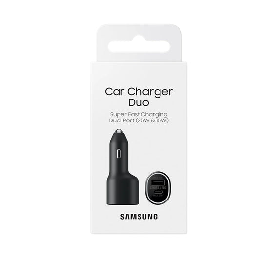 Cargador Doble Samsung para Auto | USB  + USB-C  25W+15W  con Carga Rápida