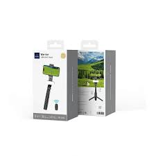 WiWU Mini Selfie Stick WI-SE011 -4 en 1 con Trípode, Luz LED y Control Remoto – Ideal para Fotos y Videos Profesionales