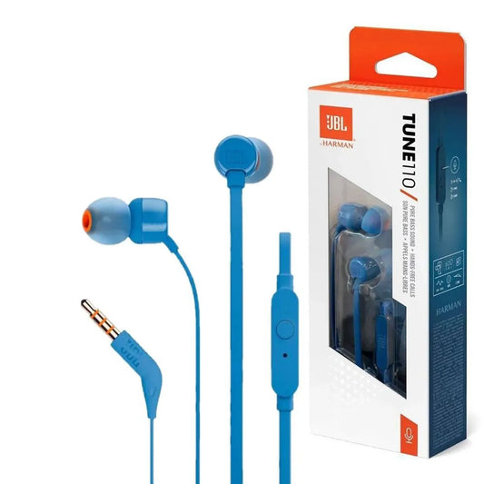 Audífonos JBL Tune 110 con Micrófono y Conector 3.5mm – Sonido Pure Bass y Llamadas Manos Libres