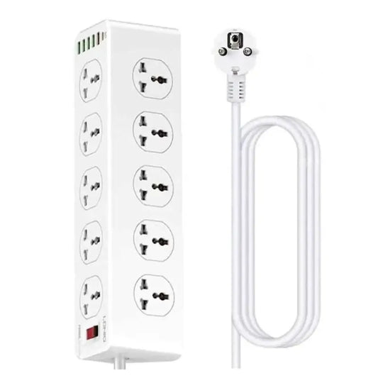 EXTENSIÓN INTELIGENTE LDNIO sc10610 de 10 TOMAS + 5 USB + 1 TYPE C  | CARGA RÁPIDA Y SEGURA